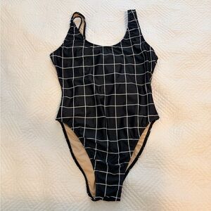 American Apparel Black and White grid One Piece